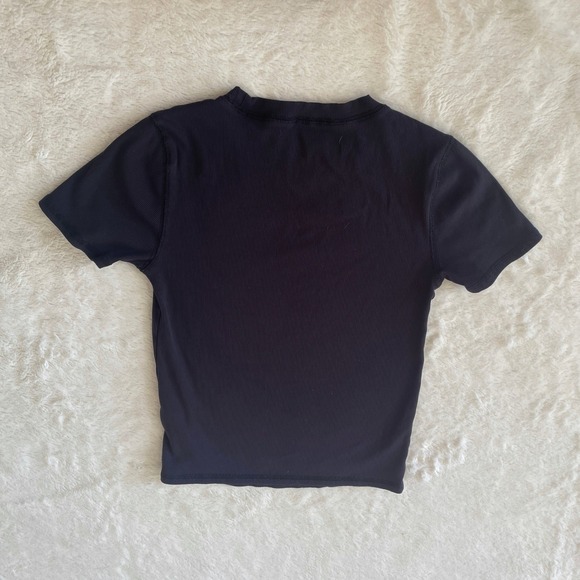 Vuori Pose Fitted Tee Ribbed Crewneck Short Sleeve Active Top Black Size XS - Picture 4 of 12